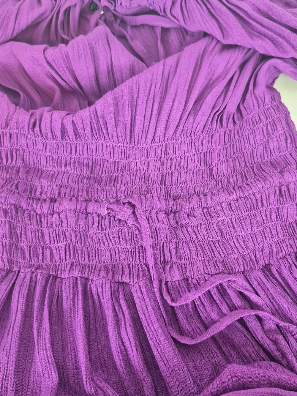 Lotus Traders Smocked Peasant Gypsy Renaissance Dress - Size OS / Fits XL to 2X - Picture 10 of 14